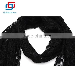 Wholesale Black Dacron Satin Scarf thumbnail-2