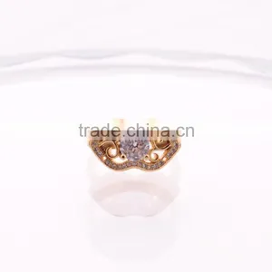 >>>2016 YIWU T&J Women Fashion Korean Style Rings Gold Plated Mouth Rhinestone Crystal Rings for Lady/ thumbnail-2