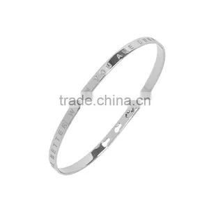 Memories Bangles With Customize Design Word 'LIFE IS BETTER WHEN YOU ARE DRUNK' With 4mm/7mm Width thumbnail-1