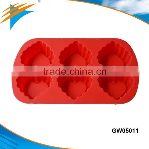 Silicone Hearts Baking Cake Chocolate Soap Ice Mold Mould Pan 6-Cav thumbnail-1