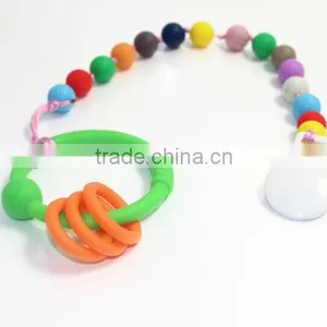 2015 Newest Design Silicone Beads Baby Pacifier Chain Clip thumbnail-4