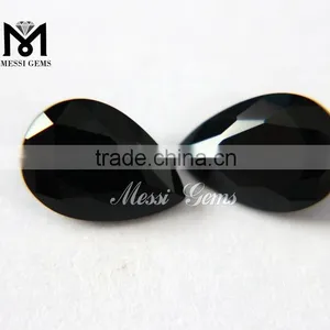 2015 Chinese Hot Sale Pear Cut 7*10 mm Agate Black Stone thumbnail-2