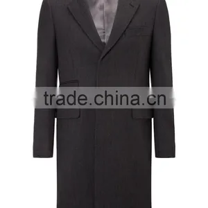 2015 New Style 100% Cashmere Classic Dark Grey Coats for Men thumbnail-1