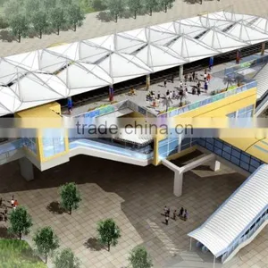 PTFE Coated Tensile Fabric Architecture With Full Professional Experience in Railway Station Canopy in Taiwan thumbnail-6
