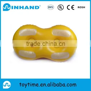 ASTM/EN71 Towable Double Yellow Pvc Plastics Inflatable Heavy Duty Snow Tube/ Inflatable Water Ski Snow Sled thumbnail-1