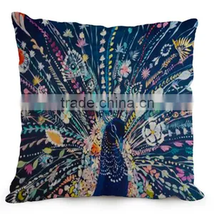 Luxury Peacock Feather Cushion Covers 45X45cm High Level Pillows Covers Unique Throw Pillows Cases Sofa Bedroom Gift thumbnail-5