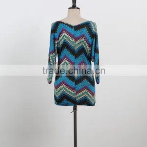 NEW ARRIVAL Stripe Dress v Neck Batwing Sleeve for Fat Ladies OEM&ODM Supply thumbnail-4