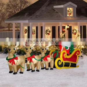 Christmas Inflatable Santa In Sleigh With Three Reindeer thumbnail-1