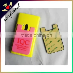 Custom Made 3m Sticker Adhesive Cell Phone Silicone Smart Wallet Silicone Card Holder thumbnail-5
