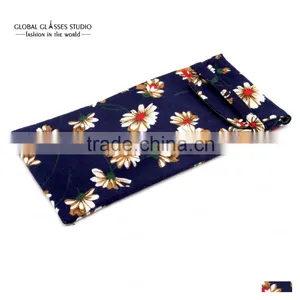 New Hot Selling Soft Cloth Bag Sunglasses Glasses Pouches Blue Yellow Flower Reading Glass Bag & Small Sunglass Pouches BDH05D thumbnail-6