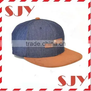 Genuine Leather Strap Custom Leather Patch Snapback Hat thumbnail-1