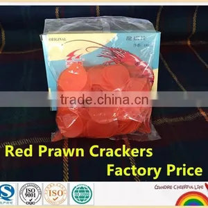 Asian Chinese Delicious Crispy Red Prawn Crackers Seafood Snacks Ready to Serve thumbnail-1