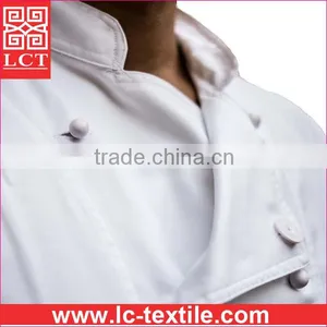 Supply Twill Weave Gabardine for Long Lasting Wear Short Sleeve Chef Uniform Equipped With 10 Stud Buttons(LCTU0021) thumbnail-2