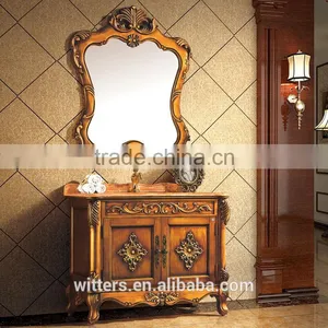 WTS-8333O Royal Traditional Baroque Single Antique Bathroom Vanity With Basin Vanity Unit Top thumbnail-1