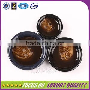 Custom Plastic Made Buffalo Horn Color Resin Button for Suit thumbnail-4