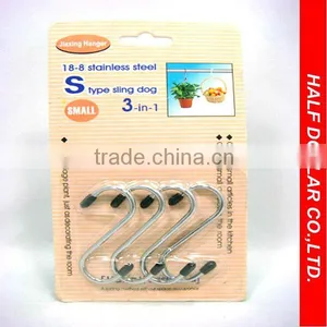 4pcs Stainless Steel "S" Hangers, 3 in 1 Hangers For One Dollar Item thumbnail-1