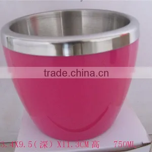 750ml Plastic Stainless Steel Wine Cooler Ice Bucket thumbnail-2