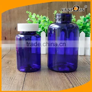 50ml Clear Blue Plastic Pill Bottle With Locking Lid thumbnail-4