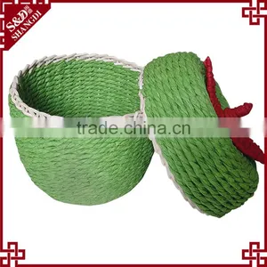 S.D Artisan 100% Woven Apple Shape Rattan Handmade Gift Basket thumbnail-1