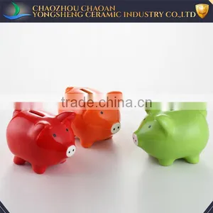 New Design Wholesale Lovely Pig Shape Ceramic Coin Bank thumbnail-1