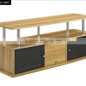 Natural Finish Free Standing Living Room tv Lcd Wooden Cabinet thumbnail-1