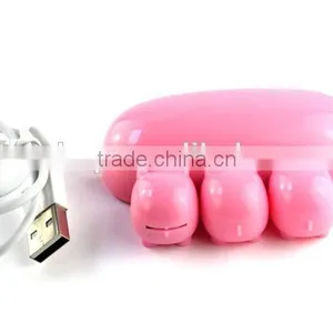 New Arrival Lovely Cartoon Pig Design 3 Port USB Hub 2.0 USB Interface Promotion Gift Choice Present With Card Reader Function thumbnail-3