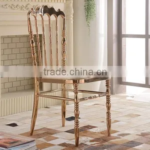 Quality Polished Rose Golden Stainless Steel Luxury Modern Chiavari Tiffany Chair LQ-SSC001R thumbnail-1