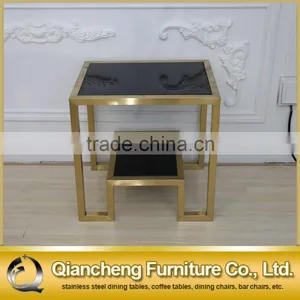 2016 Eurpean Style Brushed Golden Stainless Steel Side Table thumbnail-1