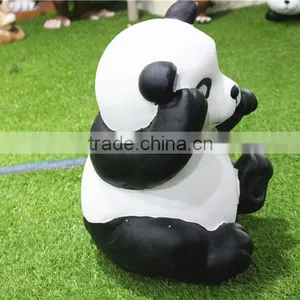 Home Garden Seats Christmas Decorative 30cm Height Small Artificial White and Black Fiberglass Chinese Flat Panda E10 28X02 thumbnail-3