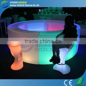 Computer Control Illuminated Bar Furniture Set LED Round Bar Counters Design thumbnail-2