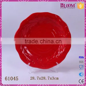 Ceramic Red Wedding Decoration Dry Fruit Plate thumbnail-1