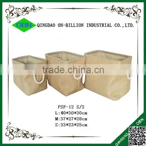 Foldable Fabric Storage Container With Handles thumbnail-1
