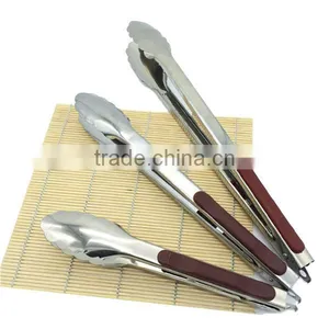 Metal Snack Salad Tong Slilicone Handle Heat Resistant Cooking Frying Tong thumbnail-1