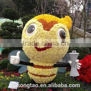Artificial Grass Flower Topiary Park Decoration Boxwood Ball Ornaments Artificial Donald Duck Topiary thumbnail-3