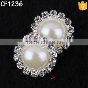 20mm Factory Wholesale Alloy Pearl Buckle for Flower thumbnail-1