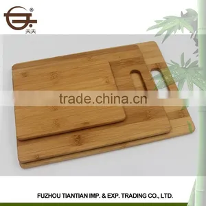 High Quality 3 Pieces Various Size Eco-friendly Square Bamboo Cuttingboard thumbnail-1