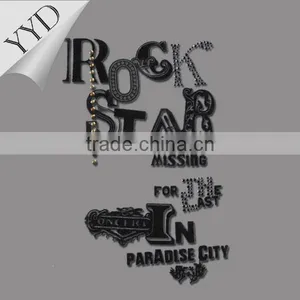 Rock Star Hotfix Flock Heat Transfer Design Iron on Garment thumbnail-1