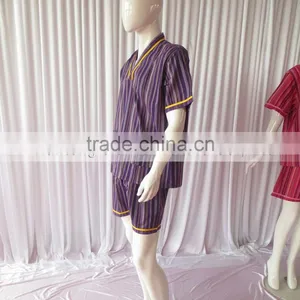 Korean Style Stripe Pajamas for Men With Pocket Elastic Waist 2 Piece Set Hotel Quality Autumn Unisex Pajamas For Sauna thumbnail-6
