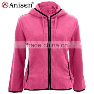 Contrast Piped Girls Fleece Sport Jacket Zipper up thumbnail-1