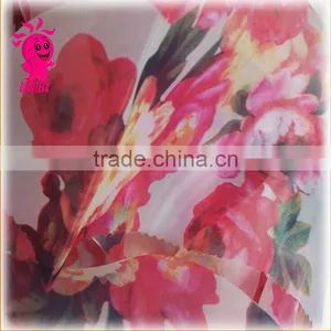 Red Print Soft Silk Tulle Organza Chiffon Fabric Textile Diy Wedding Bridal Dress Veil.curtain, Gown, thumbnail-1