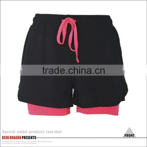 2016 New Style Double Layer Blank Yoga Pants Running Shorts thumbnail-2