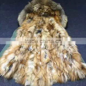 Myfur Natural Real Raccoon Fur Hood China Factory Price Parka Wholesale thumbnail-2