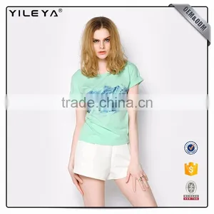 Customizable Pattern Printed O-Neck 2017 Summer Tops thumbnail-1