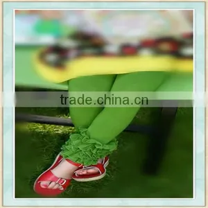 2017 Yoga Baby Manufacture Leggings Children Pure Color Green Ruffle Pants Fall Clothing thumbnail-1