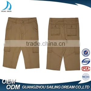 Wholesale Latest Design 100% Cotton Pocket Square Box Cargo Work Pants European Style Fashion 3/4 Men's Short Pants thumbnail-2