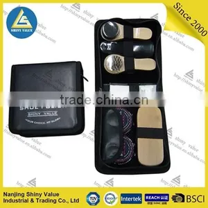 Round Shape pu Bag Portable Travel Shoe Cleaning Kit Box thumbnail-3