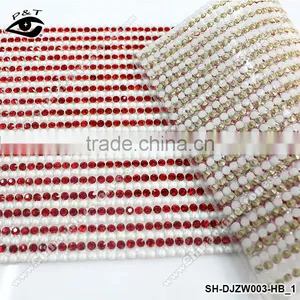 Pearl Rhinestone Mesh Iron on Transfer Hotfix Rhinestone Trim for Clothing thumbnail-1