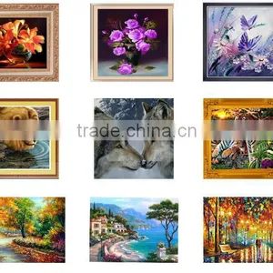 Modern Design Highlight Diamond Needlework DIY Diamond Painting Kit 3D Diamond Cross Stitch Plants Embroidery 25*25cm B003 thumbnail-1
