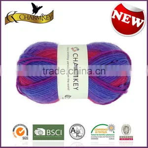 Charmkey Fancy Space Dyed Hand Knitting Yarn 100 Merino Wool Roving Yarn for Sweaters thumbnail-1