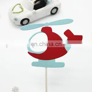 Hot Sale Airplane Cake Topper Helicopter Paper Cake Topper thumbnail-4